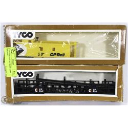 2 TYCO CP RAIL HO TRAIN CARS VINTAGE.