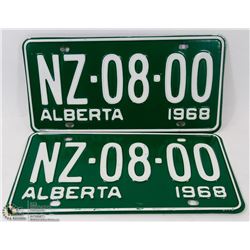 SET OF ALBERTA 1968 LICENSE PLATES (NEW)