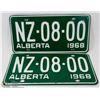 Image 1 : SET OF ALBERTA 1968 LICENSE PLATES (NEW)