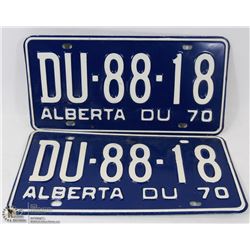 SET OF ALBERTA 1970 LICENSE PLATES (NEW)