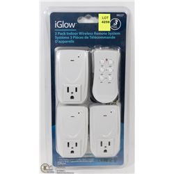 IGLOW 3 PACK INDOOR WIRELESS REMOTE SYSTEM