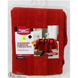 RED GARNET ROUND TABLE CLOTH 70" DIAMETER