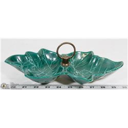 VINTAGE TEAL CANDY DISH.