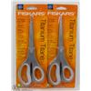 Image 1 : TWO FISKARS TITANIUM COATED BLADE SCISSORS