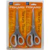 Image 1 : TWO FISKARS TITANIUM COATED BLADE SCISSORS
