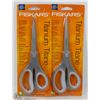 Image 1 : TWO FISKARS TITANIUM COATED BLADE SCISSORS