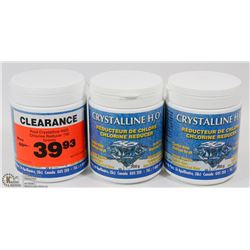 3 CONTAINERS OF H20 CRYSTALLINE CHLORINE REDUCER.
