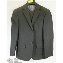 2PC BELLISSIMO BLACK PINSTRIPE SUIT 38R JACKET 32R