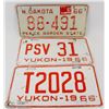 Image 1 : SET OF 3- 1966 LICENSE PLATES INCL 2 YUKON AND