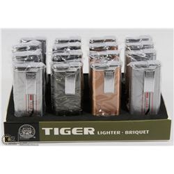 CASE OF 12 TIGER TORCH LIGHTERS