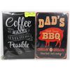 Image 1 : LOT OF 2 COFFEE AND BEER  TIN SIGNS