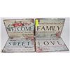 Image 1 : LOT OF 4 "FAMILY"  TIN SIGNS