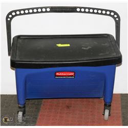 LARGE BLUE MOP BUCKET ON WHEELS