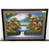 Image 1 : SHIMMERING PAINTING FRAMED WITH WATERFALL