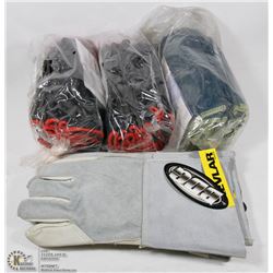 BOX WITH ASSORTED WELDING AND WORK GLOVES