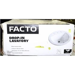 NEW DROP IN ROUND SINK 19"X19:"