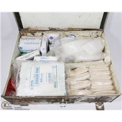 METAL WALL MOUNT FIRST AID KIT WITH CONTENTS