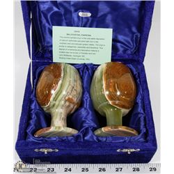 SOLID ONYX WINE GOBLETS IN CASE
