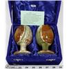 Image 1 : SOLID ONYX WINE GOBLETS IN CASE