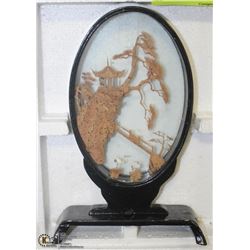 CORK LANDSCAPE IN GLASS 9" TALL  NEW