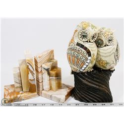 VINTAGE MARBLE BOOKENDS