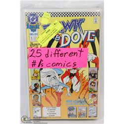 BUNDLE OF 25 ALL #1 ISSUE COLLECTORS COMIC BOOKS.