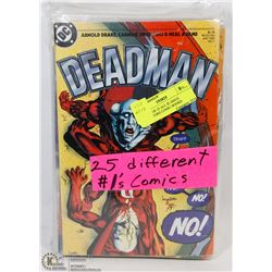 BUNDLE OF 25 ALL  #1 ISSUE COLLECTORS COMIC BOOKS.