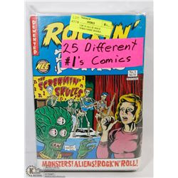 BUNDLE OF 25 ALL #1 ISSUE COLLECTORS COMIC BOOKS.