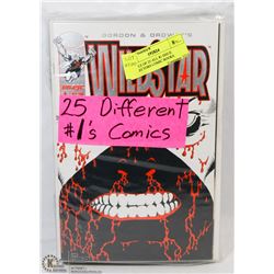 BUNDLE OF 25 ALL #1 ISSUE COLLECTORS COMIC BOOKS.
