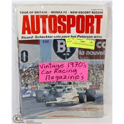 SIX 1970S CAR RACING MAGAZINES.