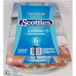 6 BOXES OF SCOTTIES 3 PLY TISSUES