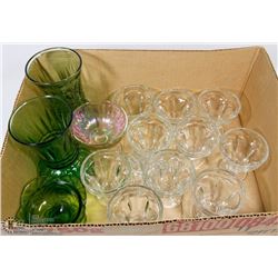 3) BOX W/ 11 GLASS 1970S JELLO NAPPIES, 2 ODD ONES