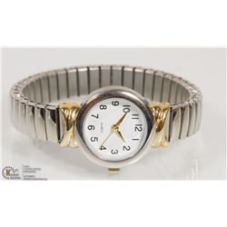 NEW TWO TONE QUARTZ WATCH WITH STEEL STRETCH