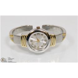 NEW TWO TONE SOLID BRACELET QUARTZ WATCH WITH NEW