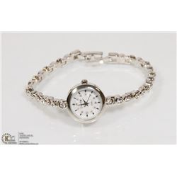 NEW PEARL FACE CRYSTAL STUDDED WATCH WITH NEW