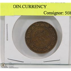 1912 CANADIAN LARGE PENNY COIN. CURRENCY