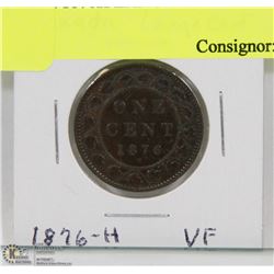 CANADA 1876H LARGE CENT.