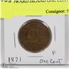Image 1 : PRINCE EDWARD ISLAND ONE CENT 1871.