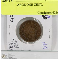 1871 PEI LARGE ONE CENT.