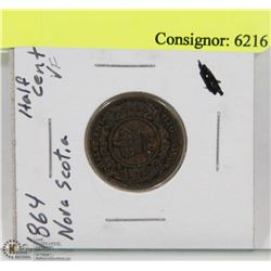 1864 NOVA SCOTIA HALF CENT.