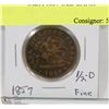 Image 1 : UPPER CANADA 1857 1/2D BANK TOKEN.