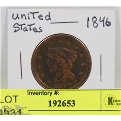 UNITED STATES 1846 LARGE CENT.