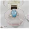 Image 1 : #25-CARIBBEAN LARIMAR GEMSTONE RING