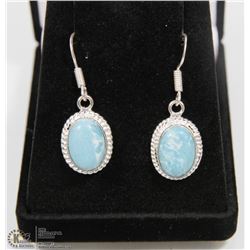 #28-CARIBBEAN LARIMAR GEMSTONE EARRINGS