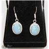 Image 1 : #28-CARIBBEAN LARIMAR GEMSTONE EARRINGS