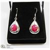 Image 1 : #41-NATURAL RUBY GEMSTONE EARRINGS
