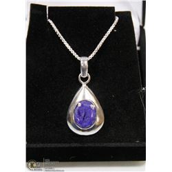 #45-NATURAL BLUE SAPPHIRE GEMSTONE PENDANT