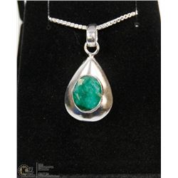 #52-NATURAL GREEN EMERALD GEMSTONE PENDANT