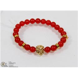 #10-RED RUBY BRACELET LON HEAD BEAD