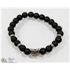 Image 1 : #17-MAN LAVA ROCK BRACELET OWL HEAD BEAD